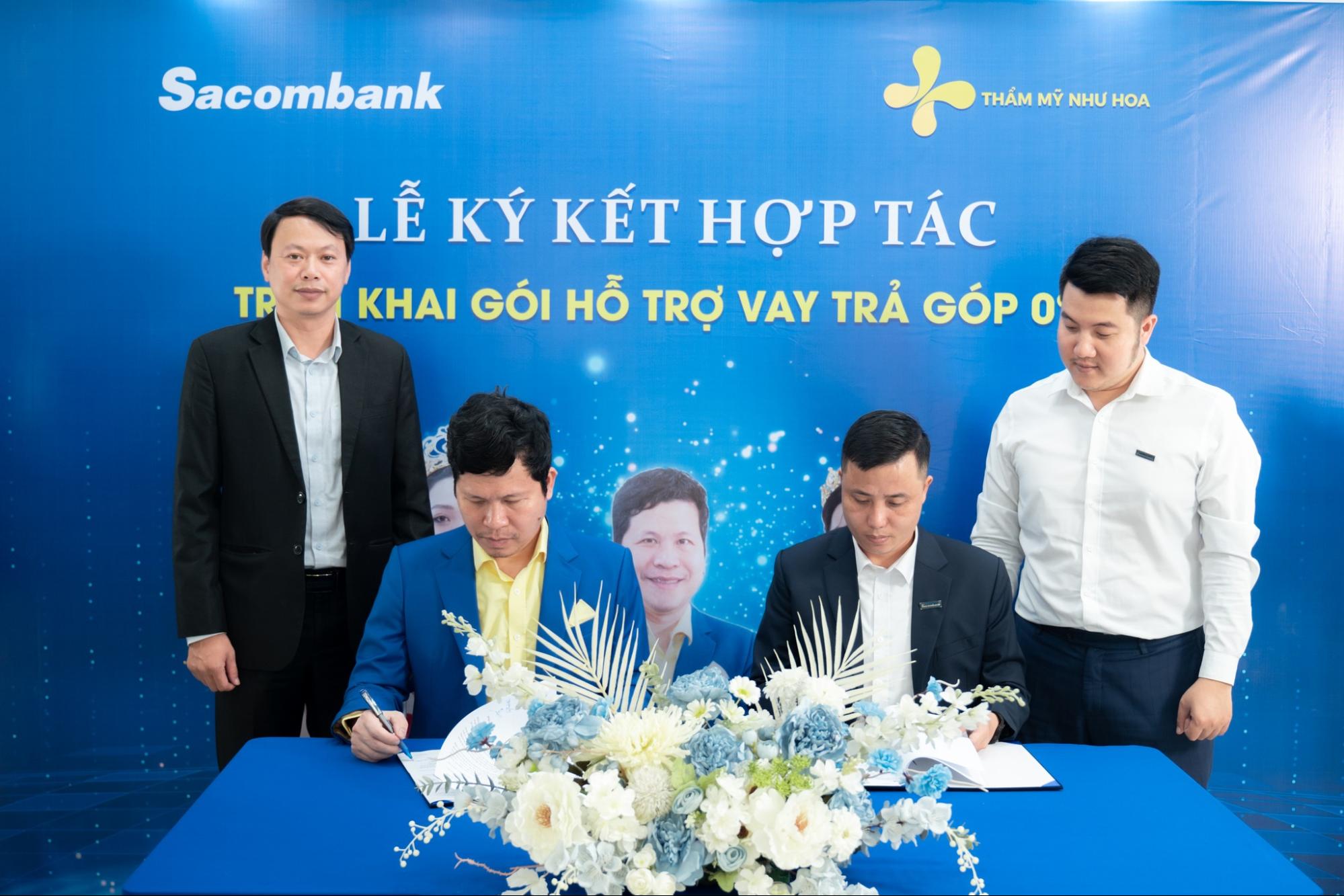 Thẩm mỹ Như Hoa ký kết hợp tác với Sacombank triển khai gói hỗ trợ vay trả góp