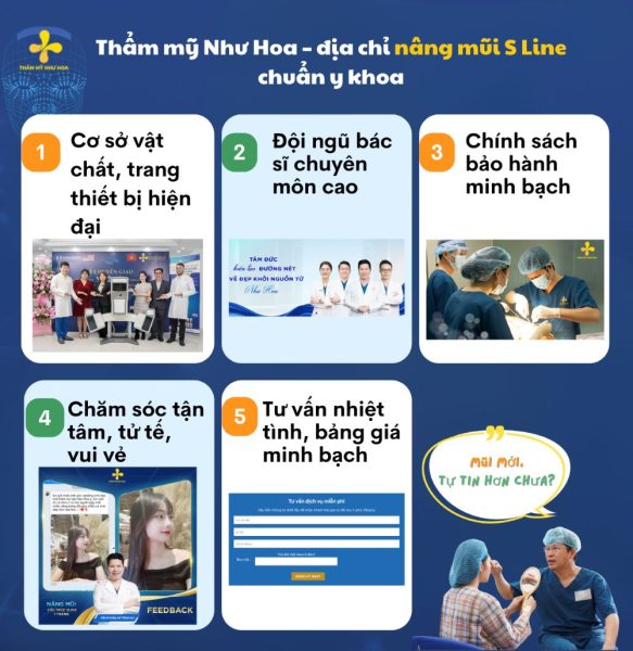 Thẩm mỹ Như Hoa - địa chỉ nâng mũi S Line chuẩn y khoa