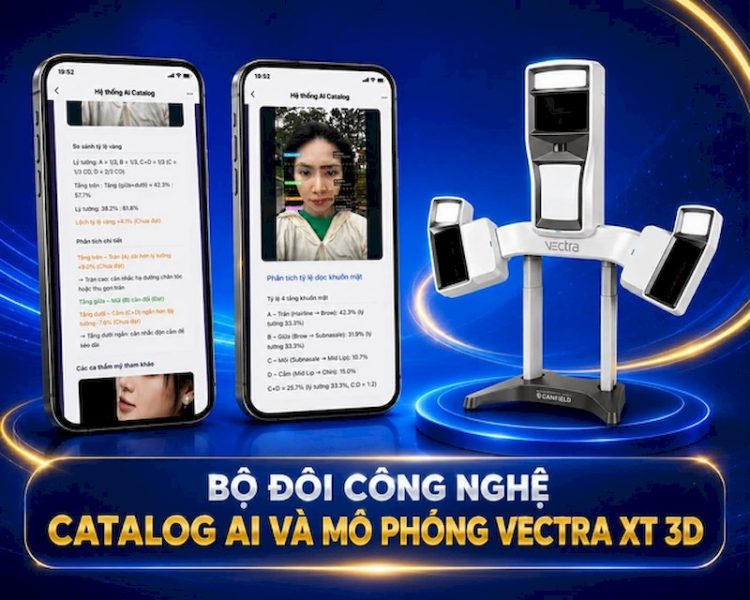 Nâng mũi Cam kết vàng khác gì nâng mũi thường? So sánh rõ trước khi quyết định 9 Catalog AI phân tích tỉ lệ vàng, VECTRA XT 3D mô phỏng dáng mũi 3D